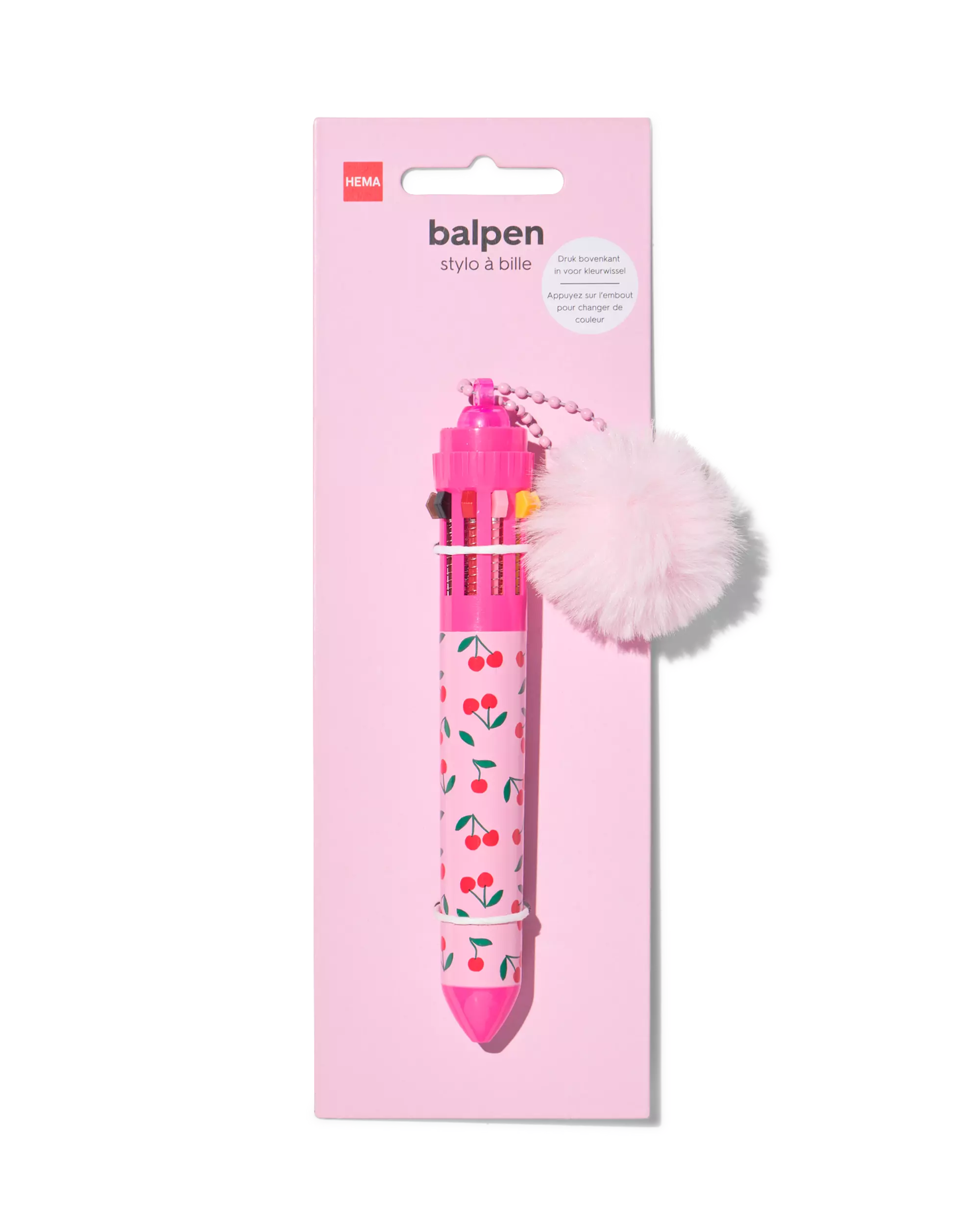 meerkleurenpen met pompon