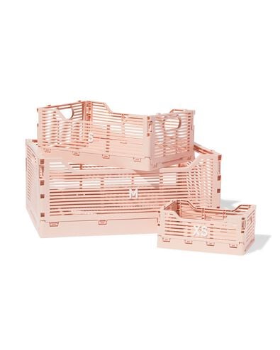 caisse pliante lettres recycl&eacute;e XS rose p&acirc;le rose p&acirc;le XS  13 x 18 x 8 - 39821197 - HEMA
