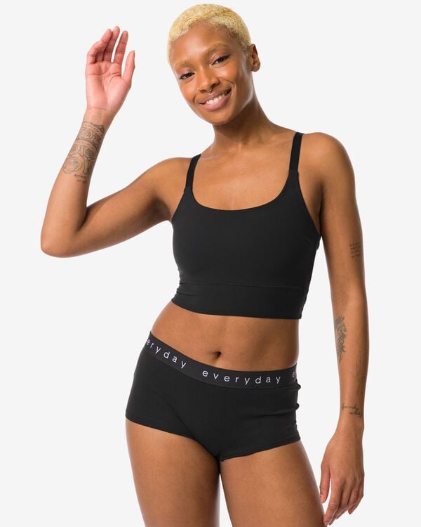 damesboxer katoen everyday tailleband zwart