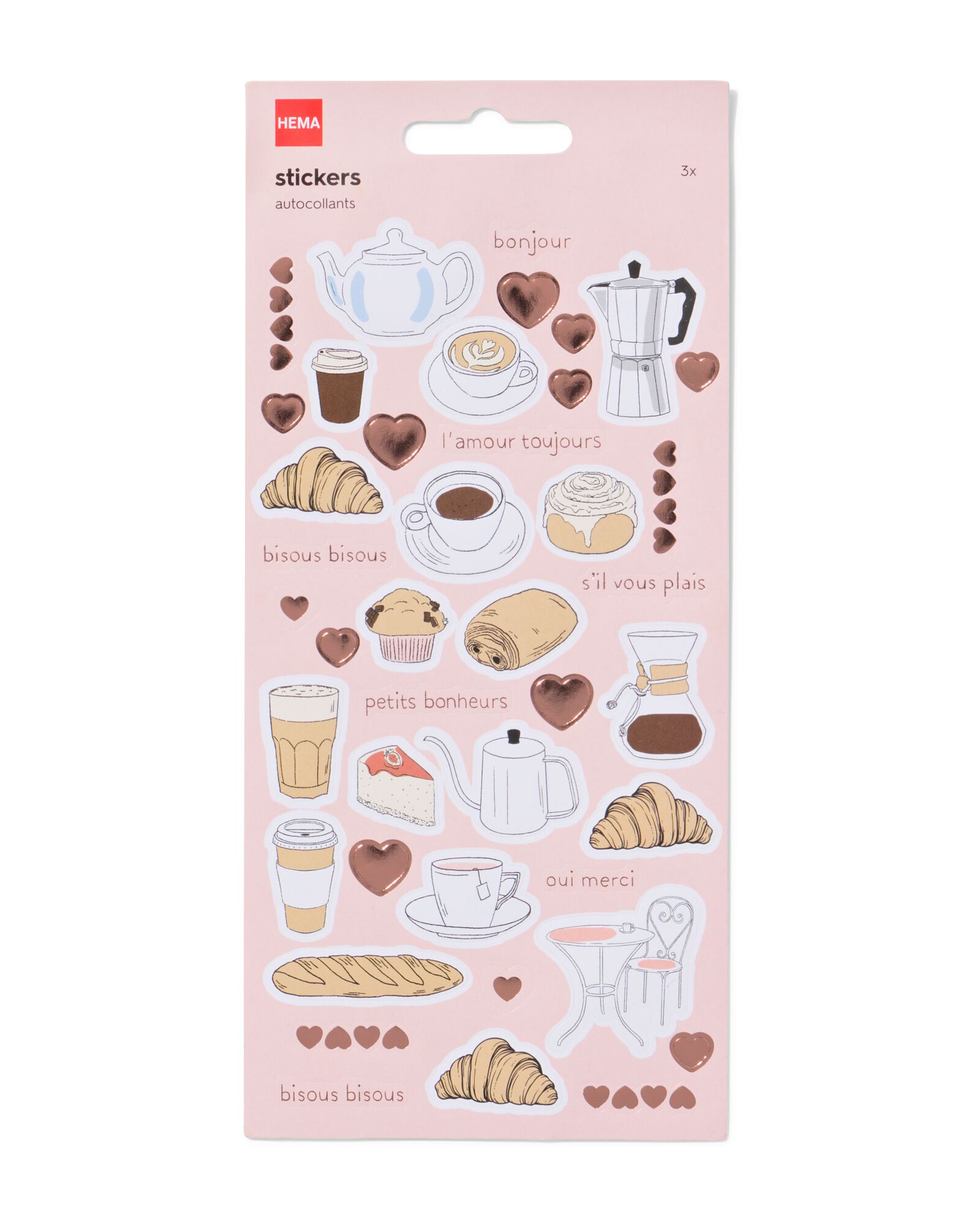 Stickerb&ouml;gen Kaffee und Fr&uuml;hst&uuml;ck &ndash; 3 St&uuml;ck - 14102031 - HEMA