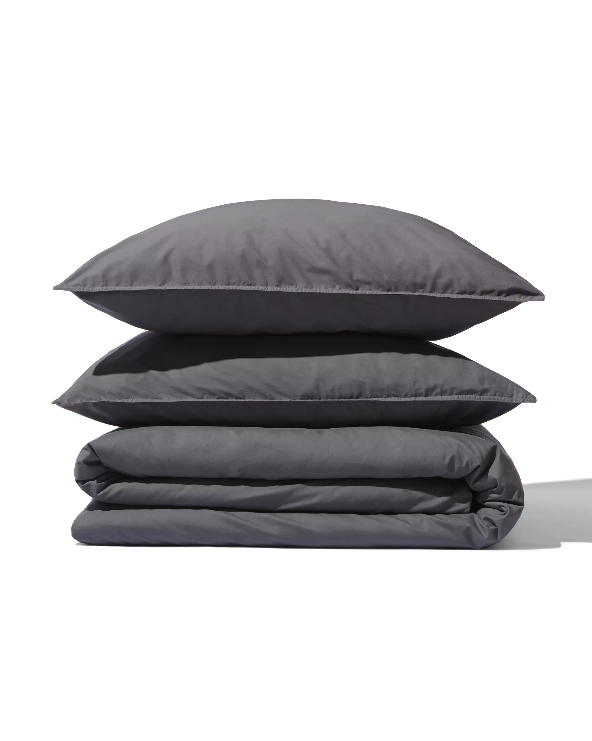 housse de couette 200x200/220cm coton hôtel percale gris foncé