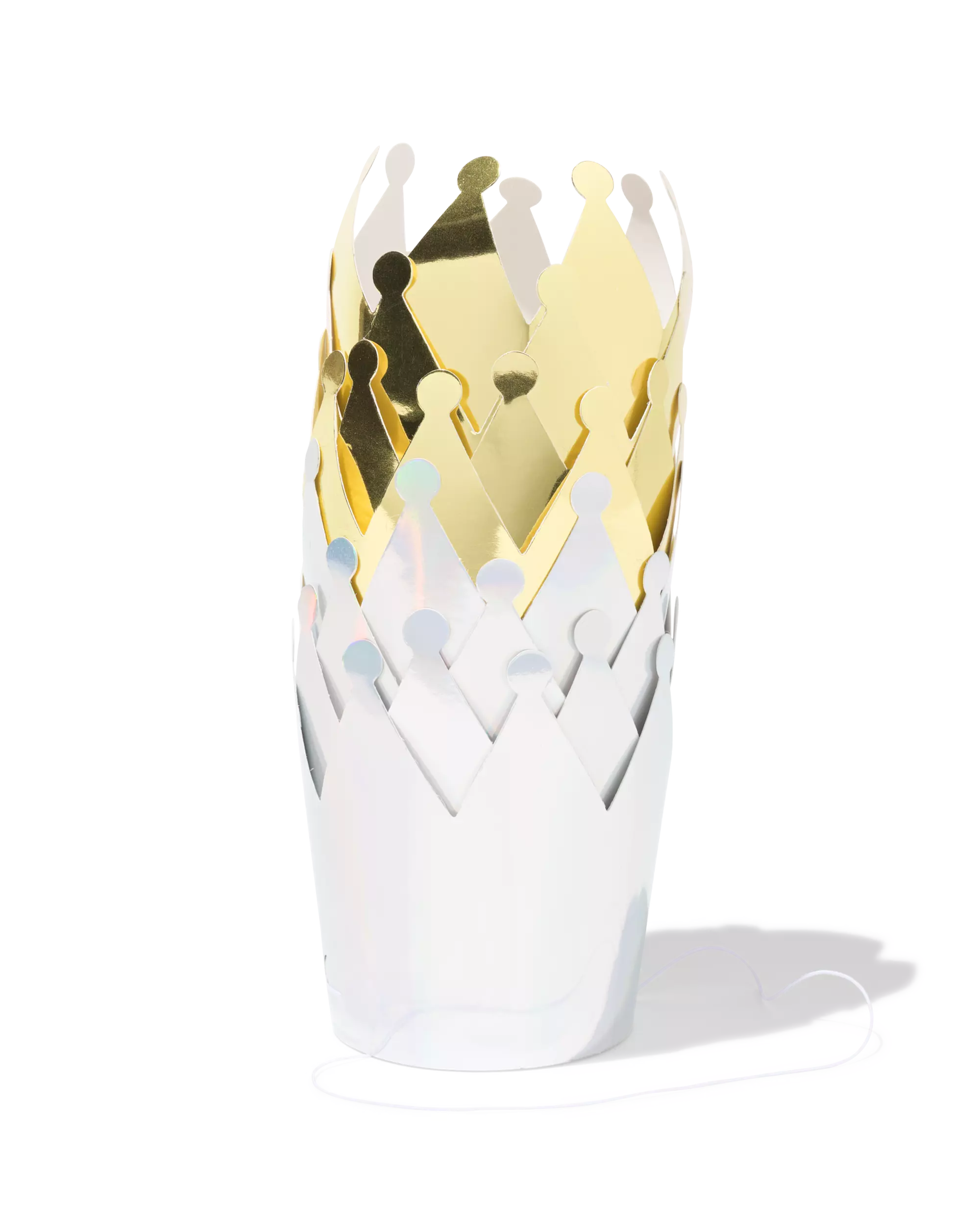 Partyhüte Krone, Gold-Silber – 8 Stück