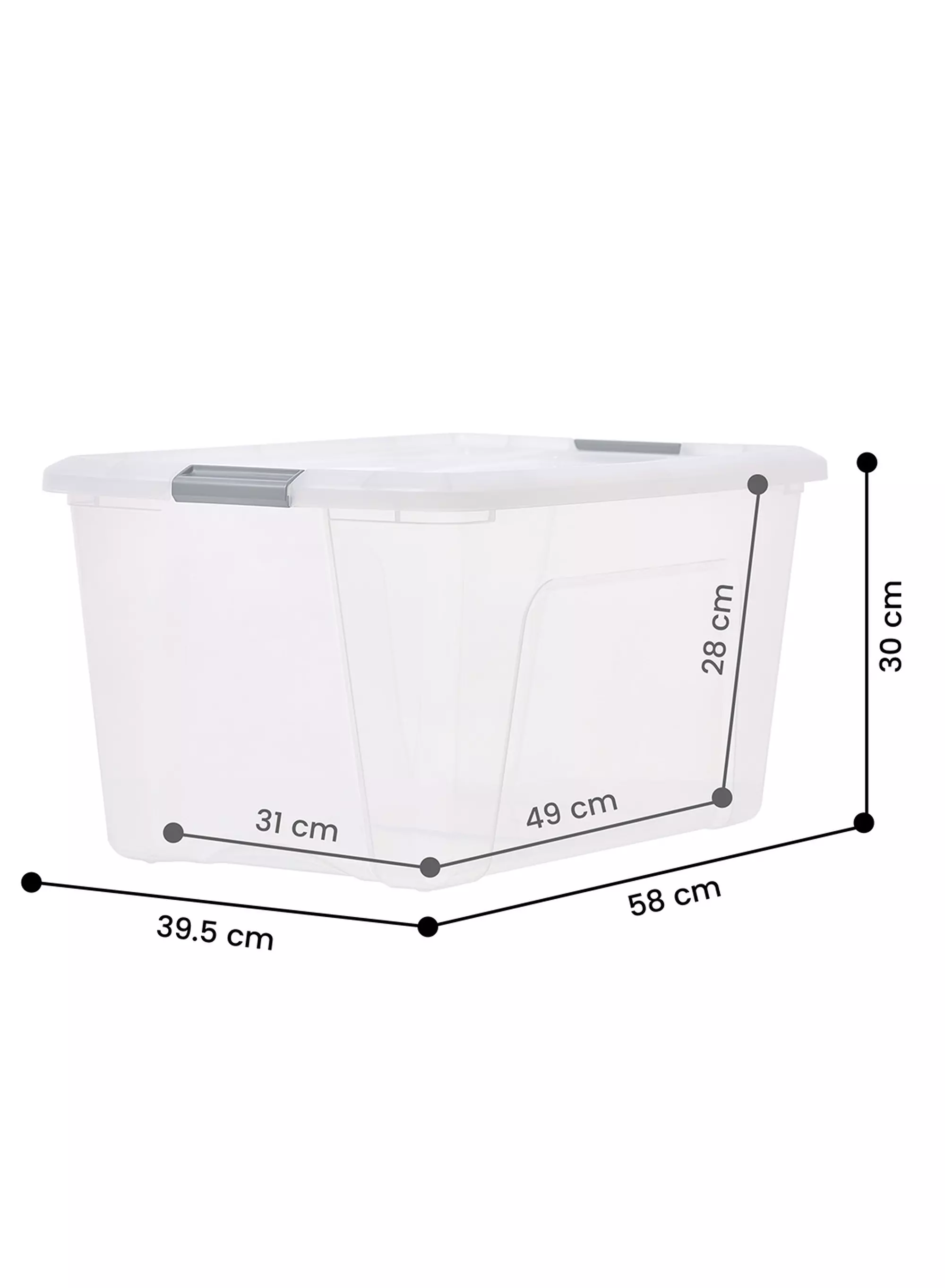 opbergbox 45L Tokyo transparant 58x39.5x30 recycled