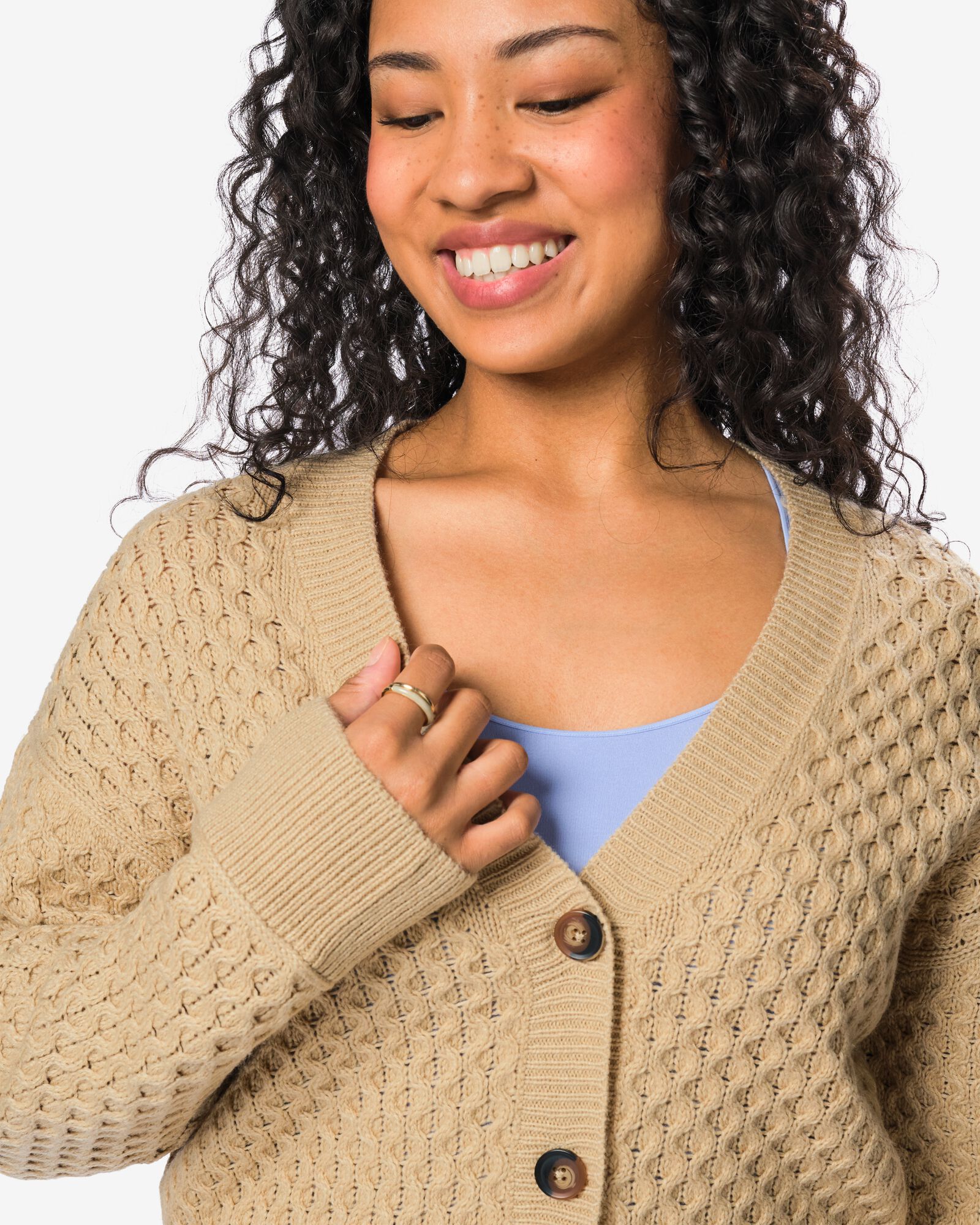 cardigan femme grosse maille beige beige - 36307360BEIGE - HEMA
