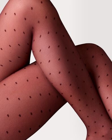 Feinstrumpfhose, Fashion, getupft, 20 Denier bordeauxrot bordeauxrot - 4042520BURGUNDYRED - HEMA