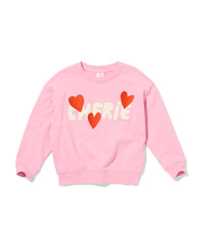 pull enfant tissu sweat c&oelig;urs rose rose - 30866505PINK - HEMA