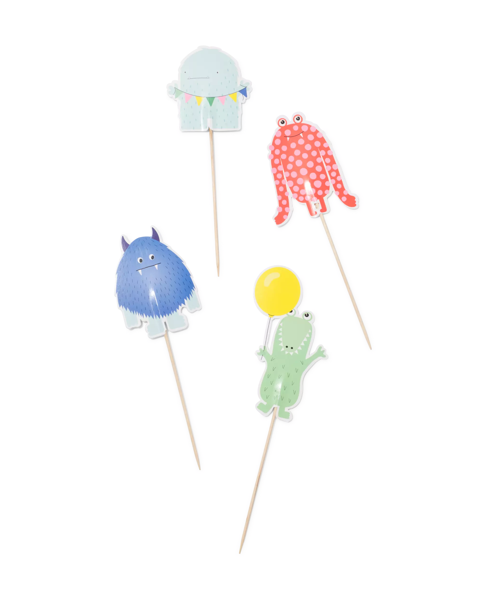 Torten-Topper-Set Monster – 4 Stück