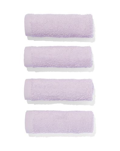 4 serviettes pour visage 30x30 lilas - qualit&eacute; &eacute;paisse lilas d&eacute;barbouillettes 30 x 30 - 5245411 - HEMA