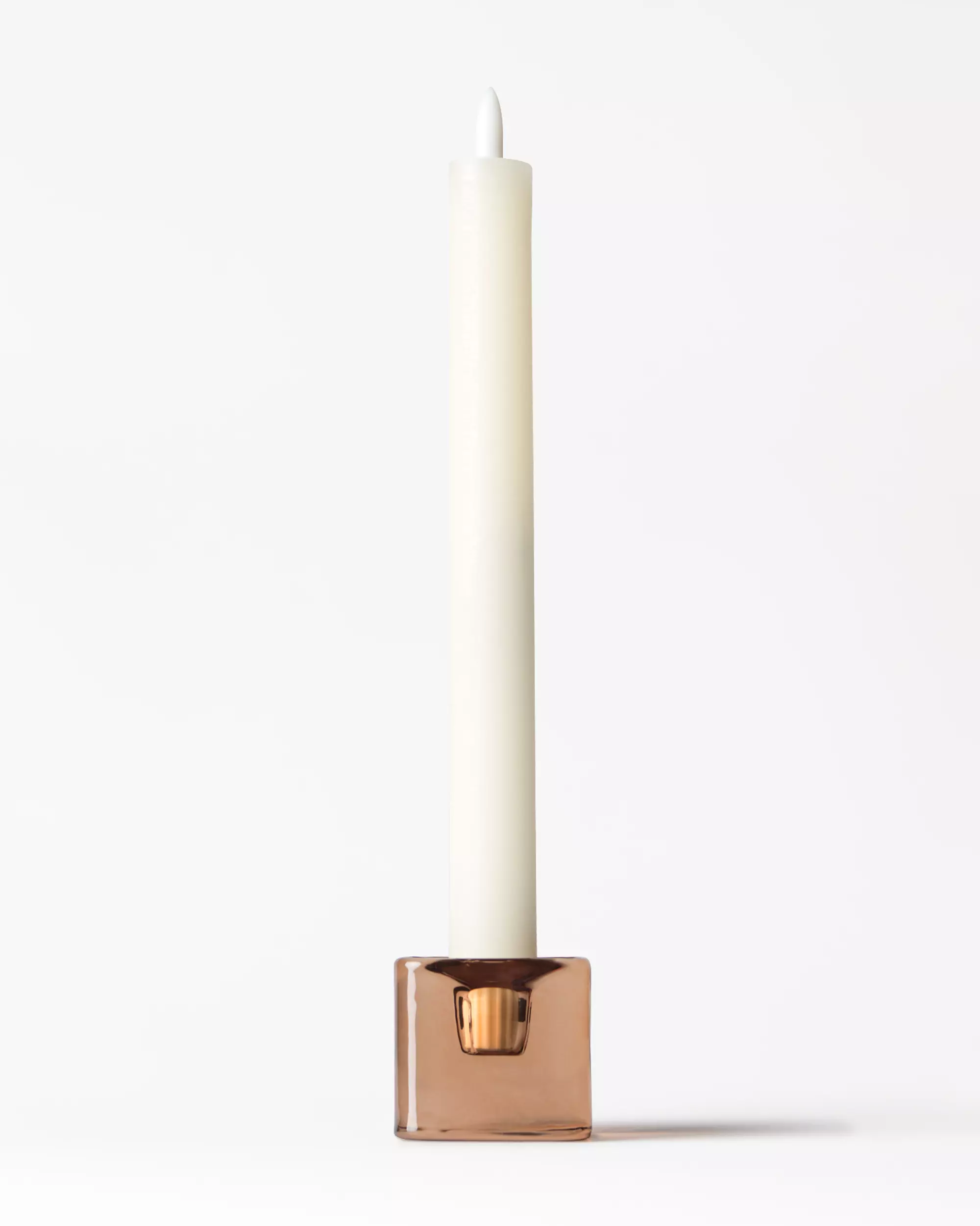 bougie longue LED ⌀2,5x27,3cm rustique ivoire