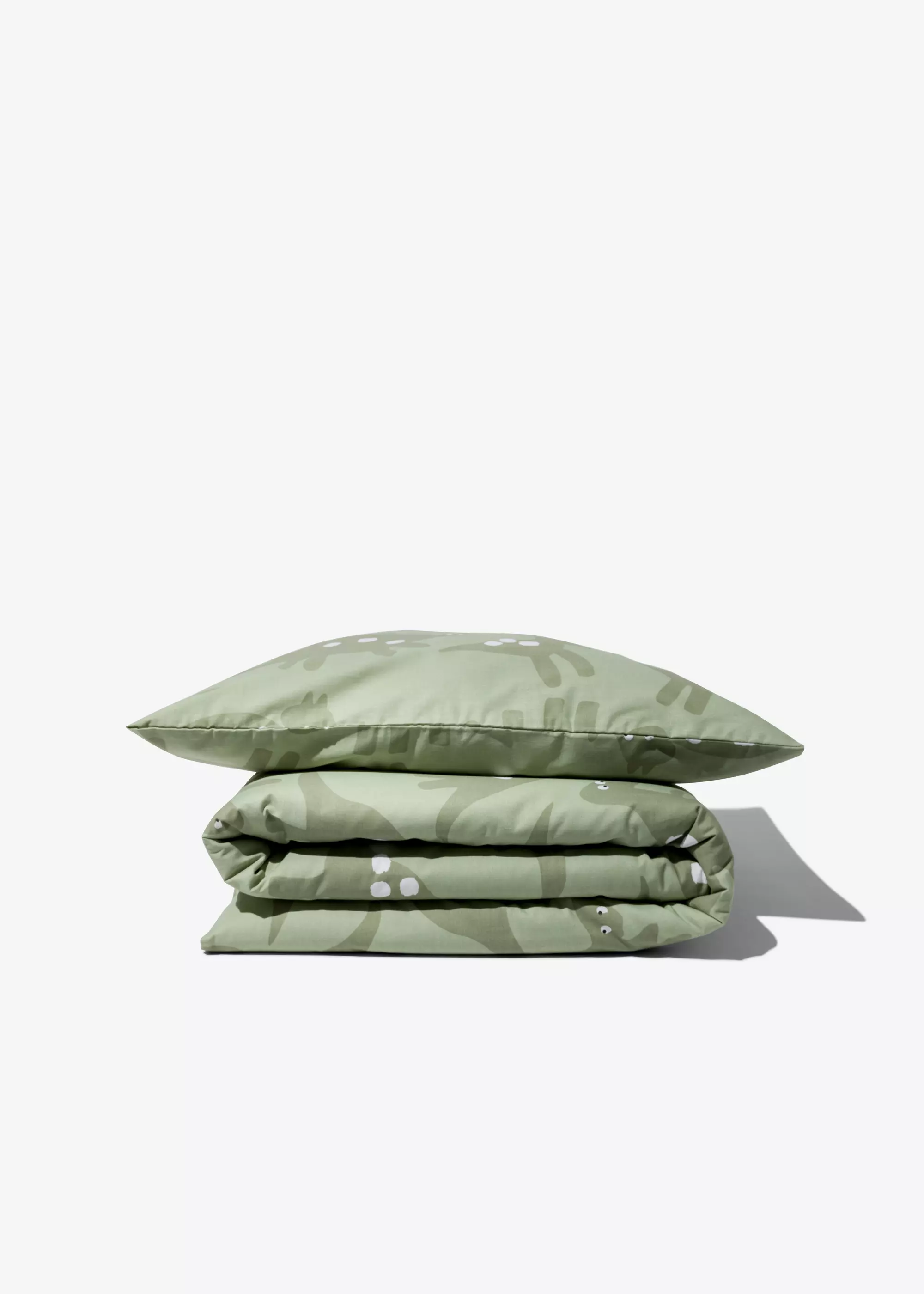 housse de couette tout-petits 120x150 cm coton doux dino verte