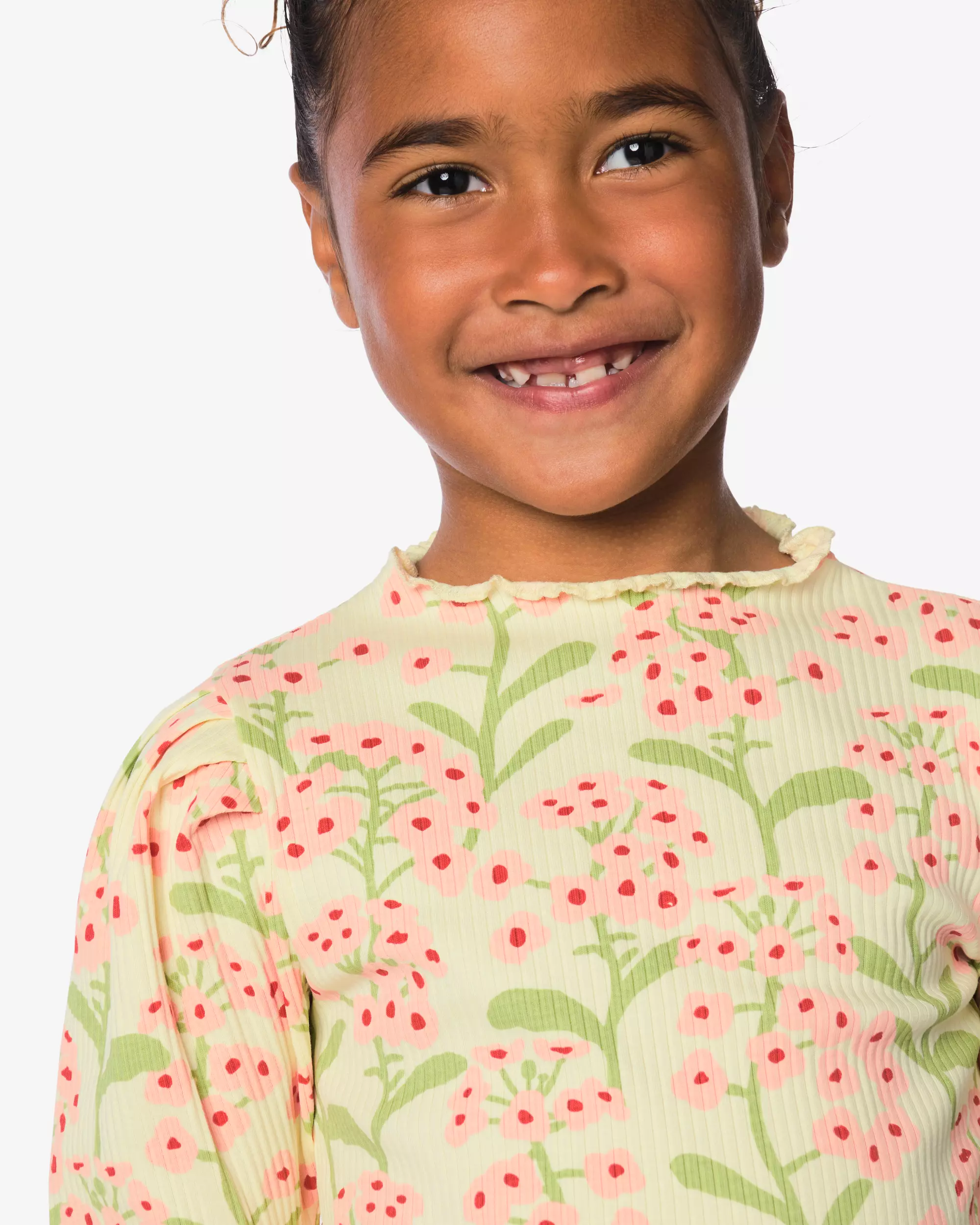 t-shirt enfant côtelé fleurs