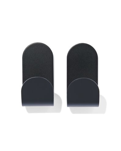 2&nbsp;crochets &agrave; coller inox noir 5x2.5 - 80330142 - HEMA