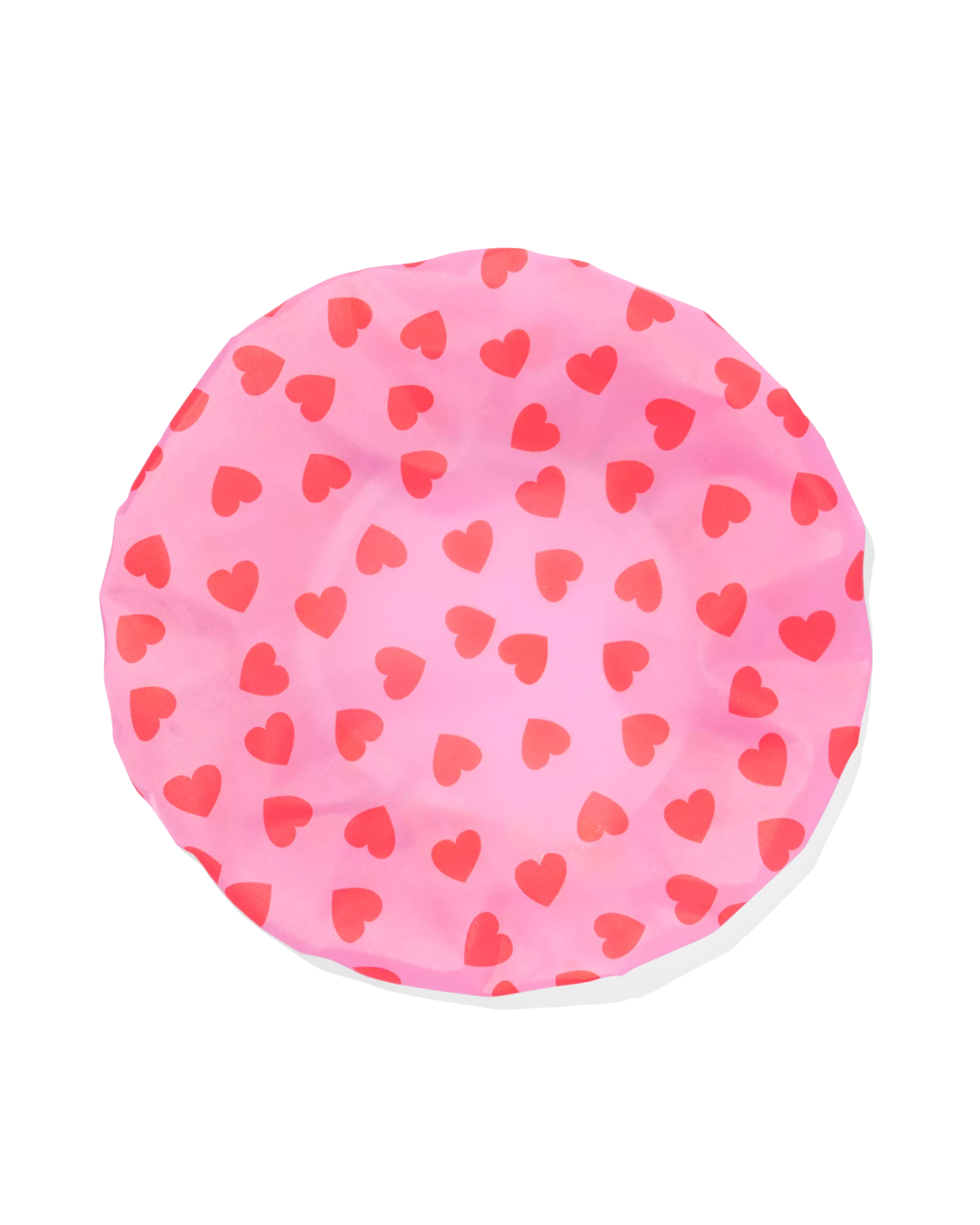 bonnet de douche rose avec cœurs