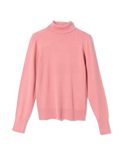 pull col roul&eacute; femme rose rose - 36306490PINK - HEMA