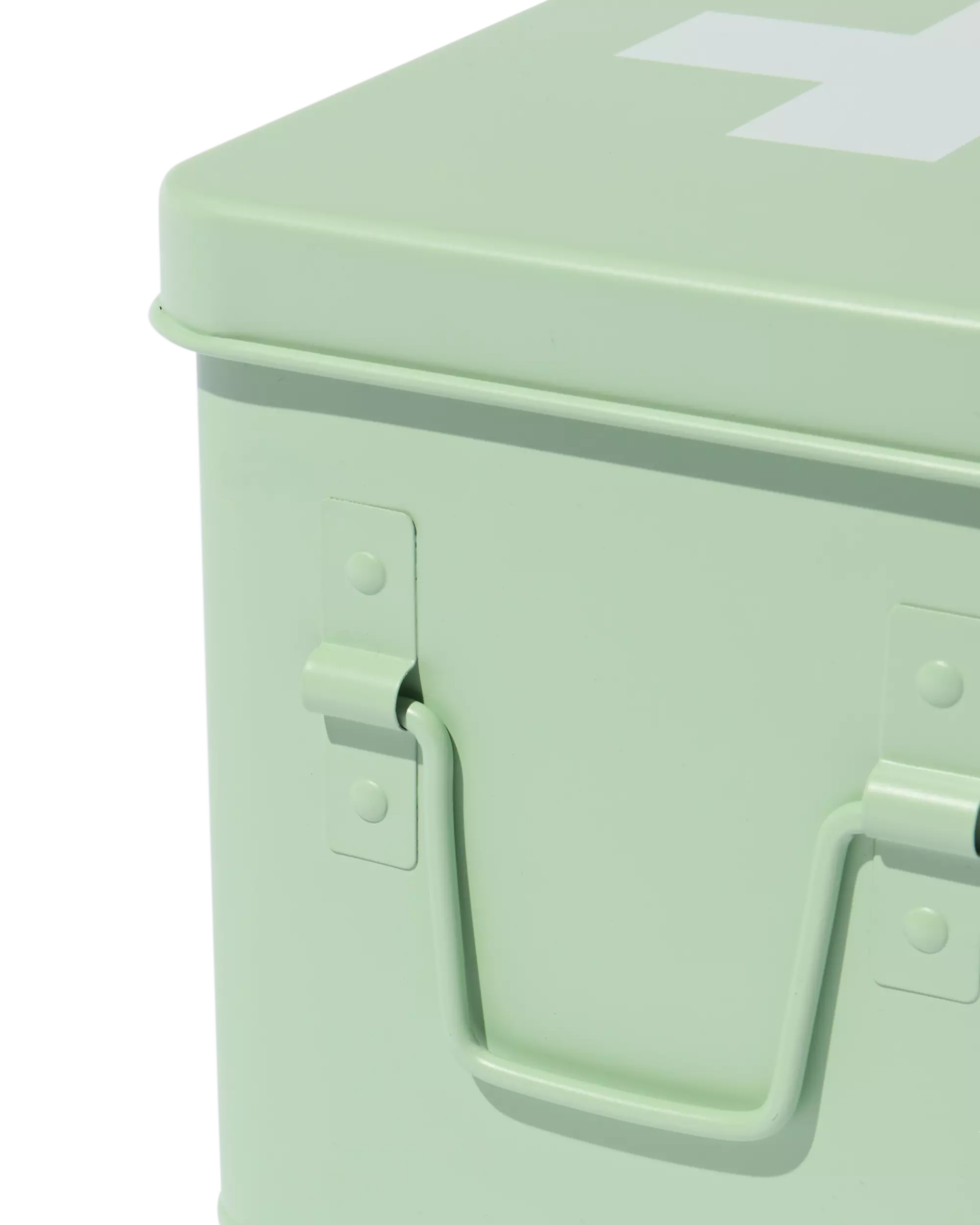 boîte à médicaments 23 x 14,5 x 16 cm en métal vert clair