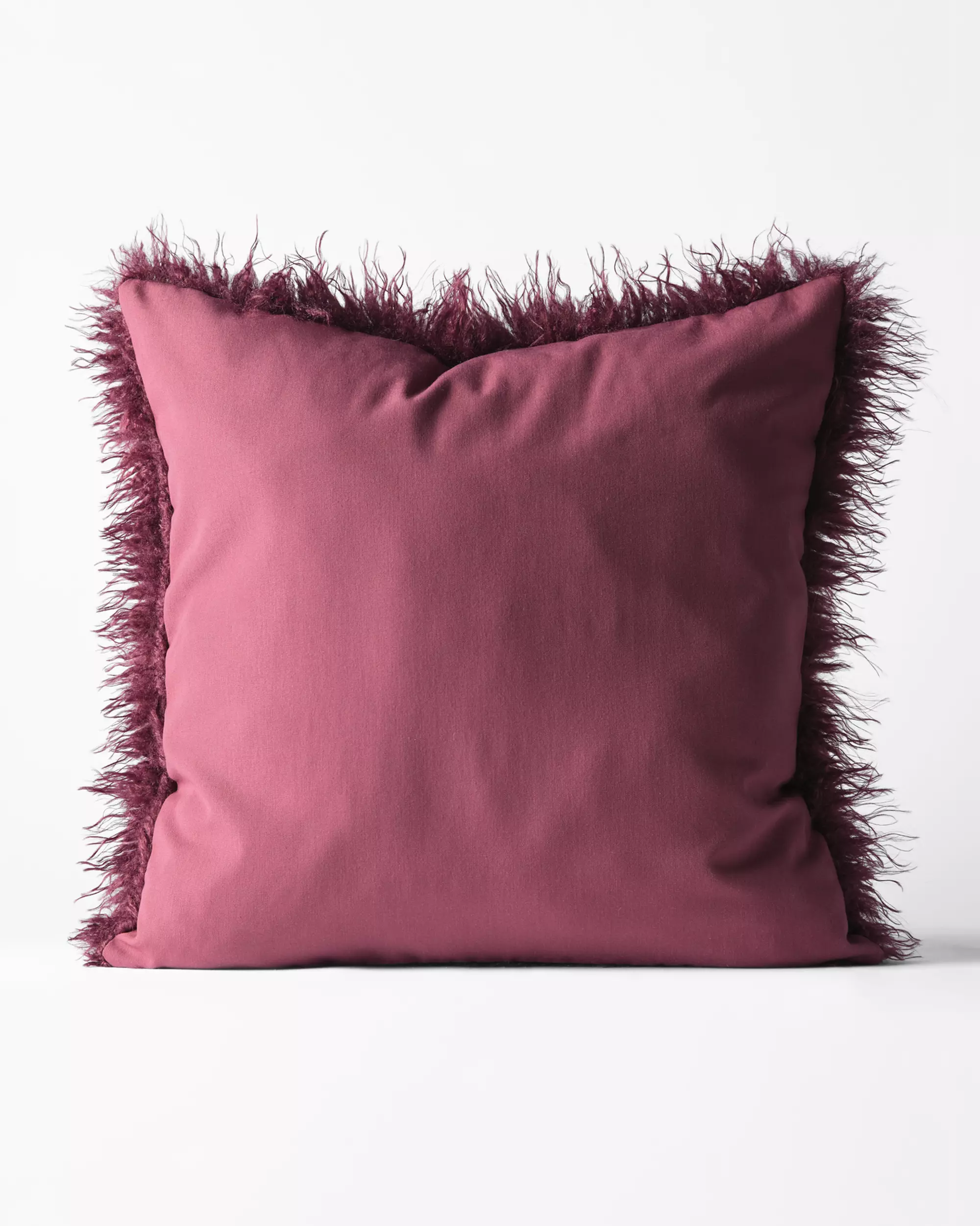 housse de coussin 50 x 50 cm duveteuse rouge bordeaux