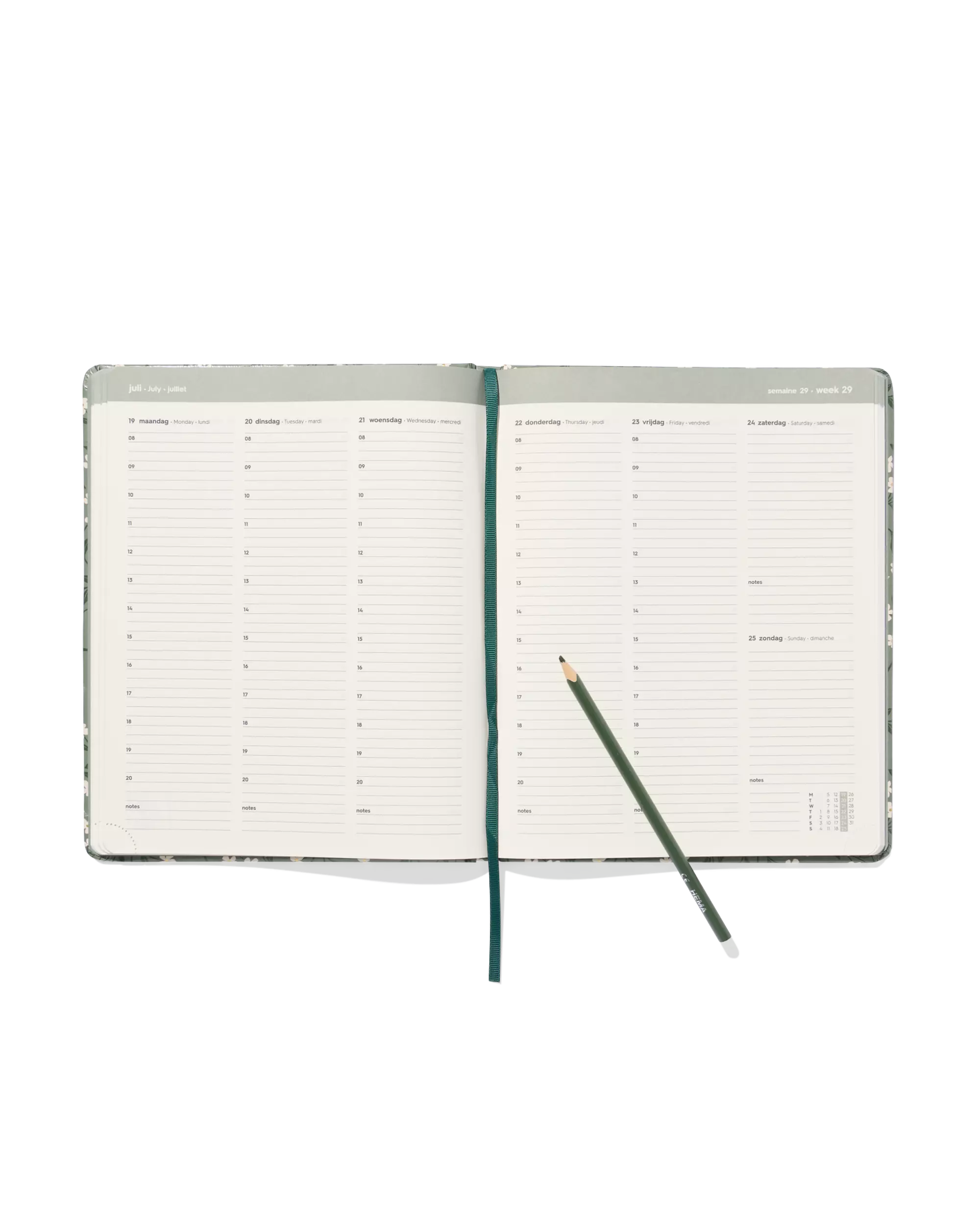 bureauagenda 2027 26x21cm bloemen