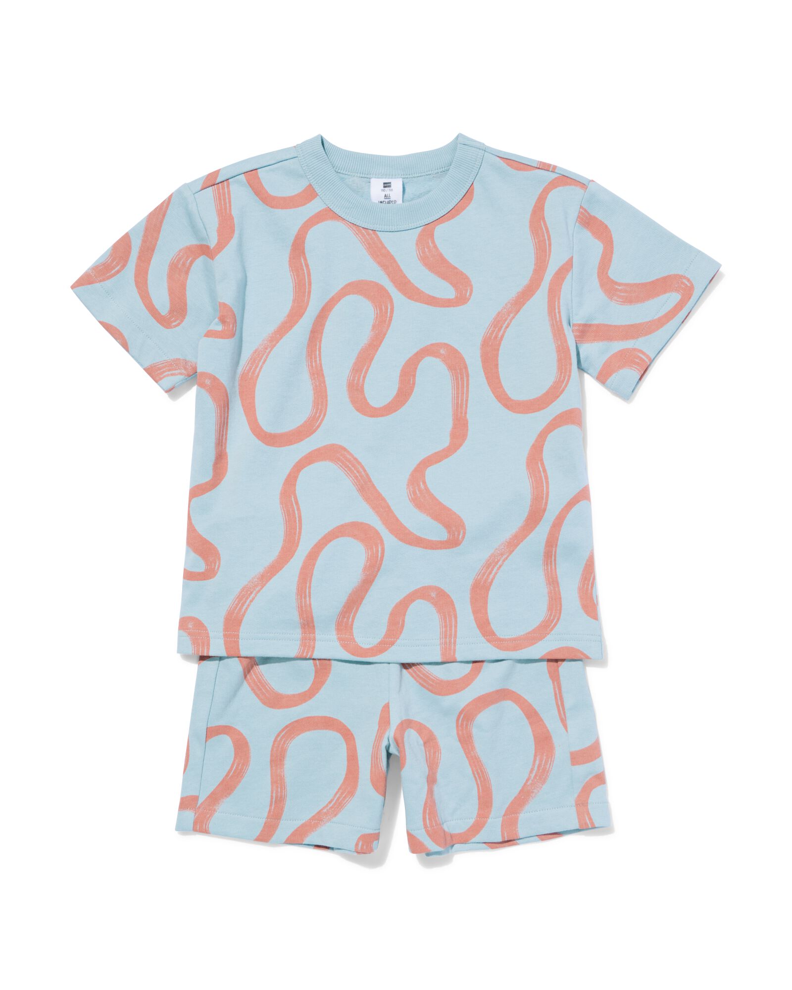 kinderkledingset abstract blauw blauw - 30720826BLUE - HEMA