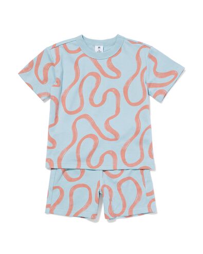 kinderkledingset abstract blauw blauw - 30720826BLUE - HEMA