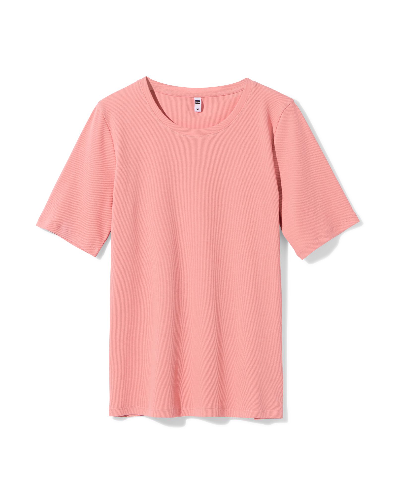 Damen-T-Shirt Clara, Regular Fit, gerippt rosa rosa - 36306650PINK - HEMA