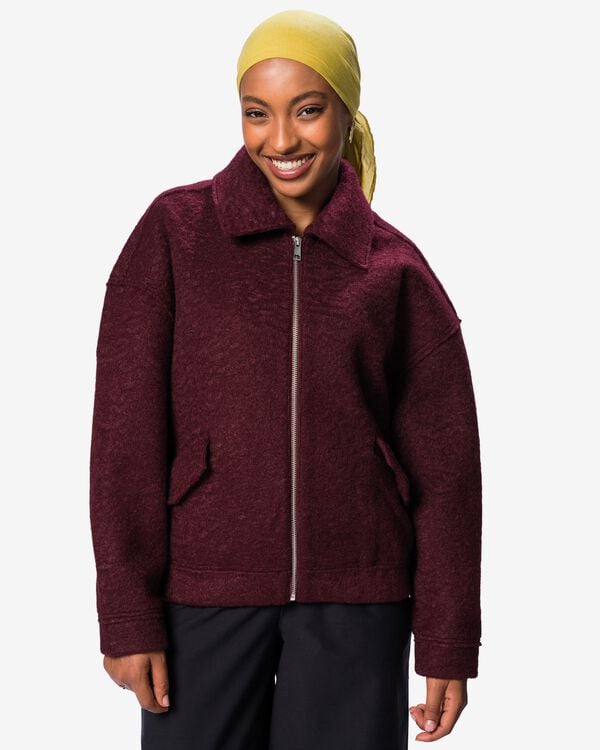 blouson femme Jazzy bomber bordeaux bordeaux - 36214210BURGUNDYRED - HEMA