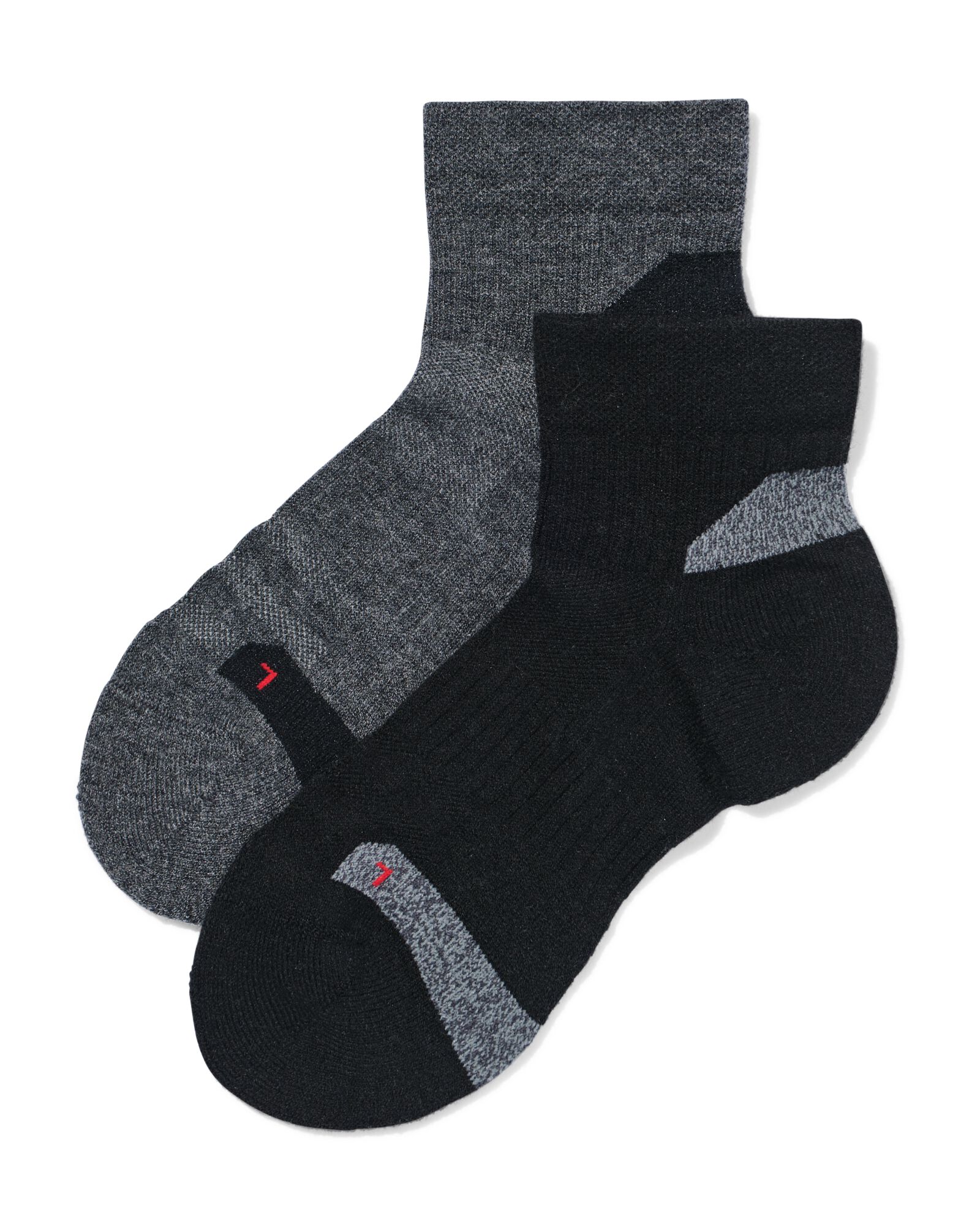 heren driekwart wandelsokken wolmix - 2 paar zwart zwart - 4190445BLACK - HEMA