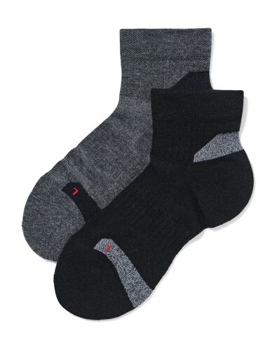 heren driekwart wandelsokken wolmix - 2 paar zwart zwart - 4190445BLACK - HEMA