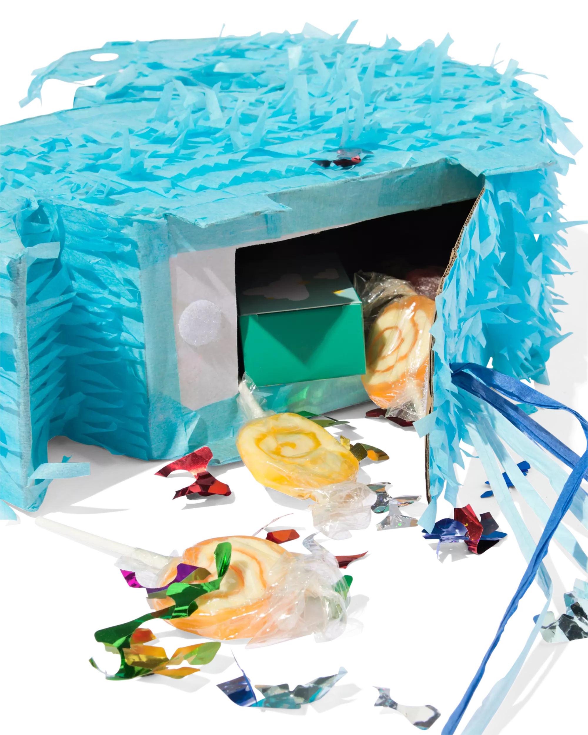 piñata dino blauw
