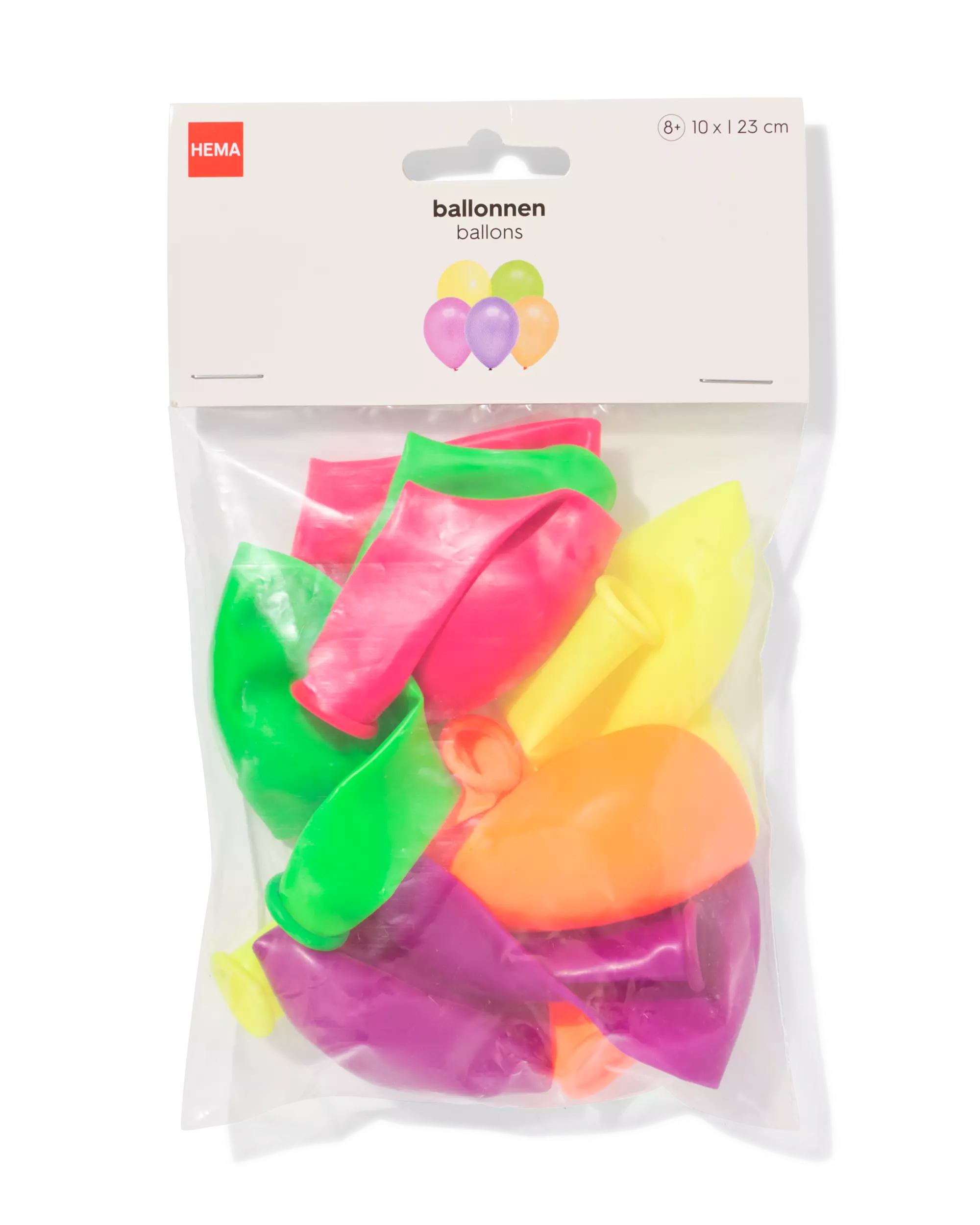 Luftballons, Ø 23 cm, neonfarben – 10 Stück