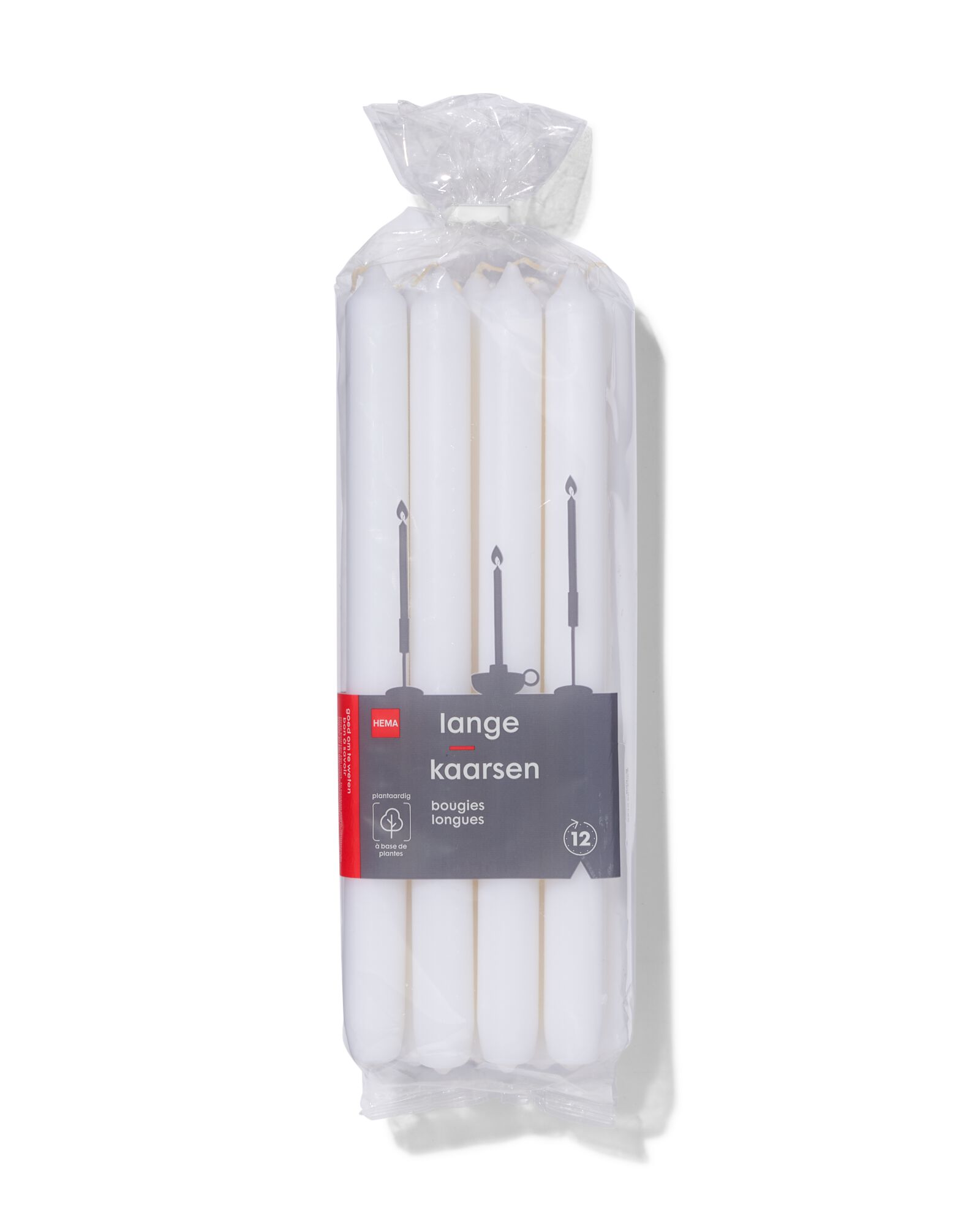 lange huishoudkaarsen &Oslash;2.2x29 wit - 12 stuks wit 2,2 x 29 - 13503050 - HEMA