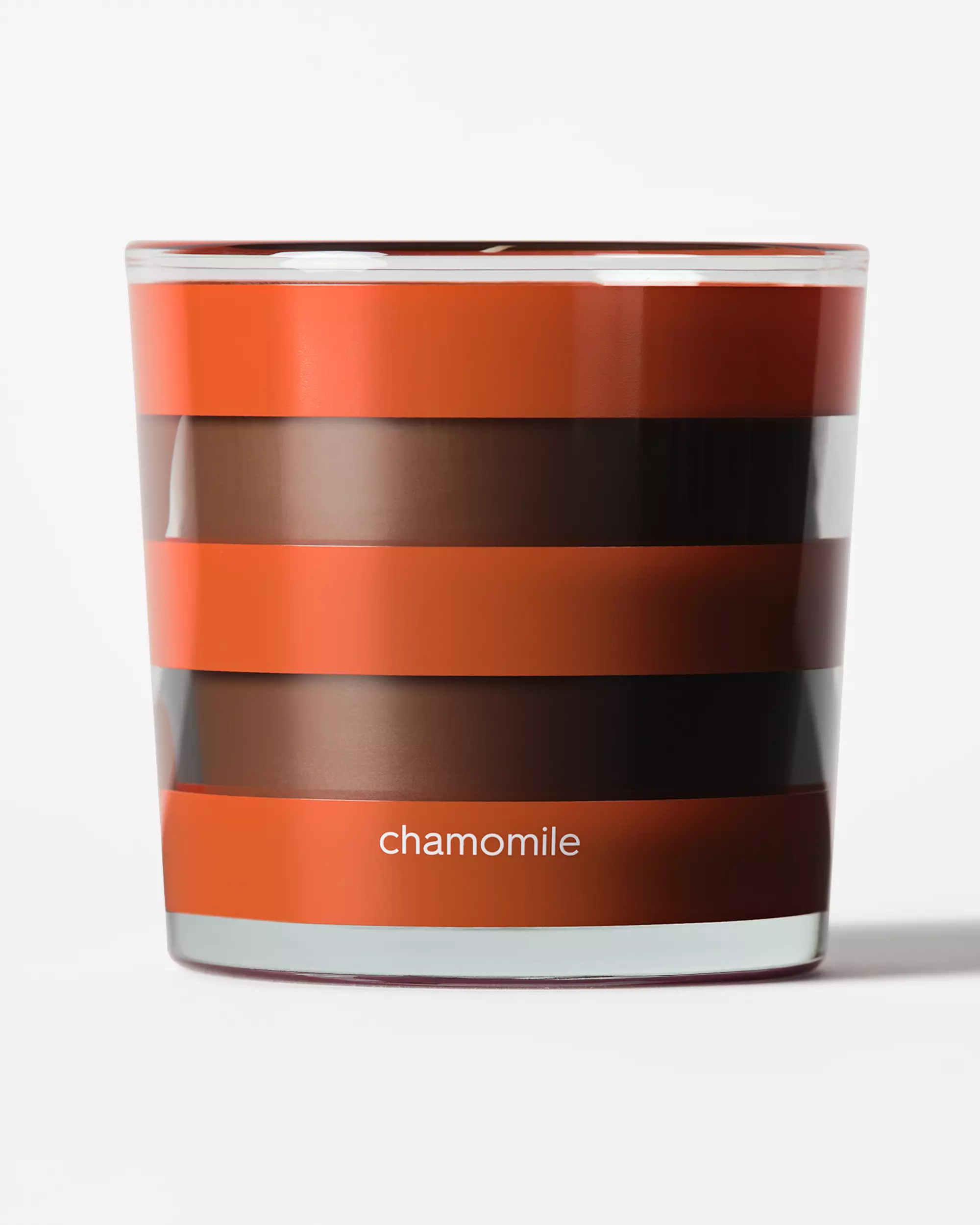 bougie parfumée ⌀10x10cm verre rayures camomille
