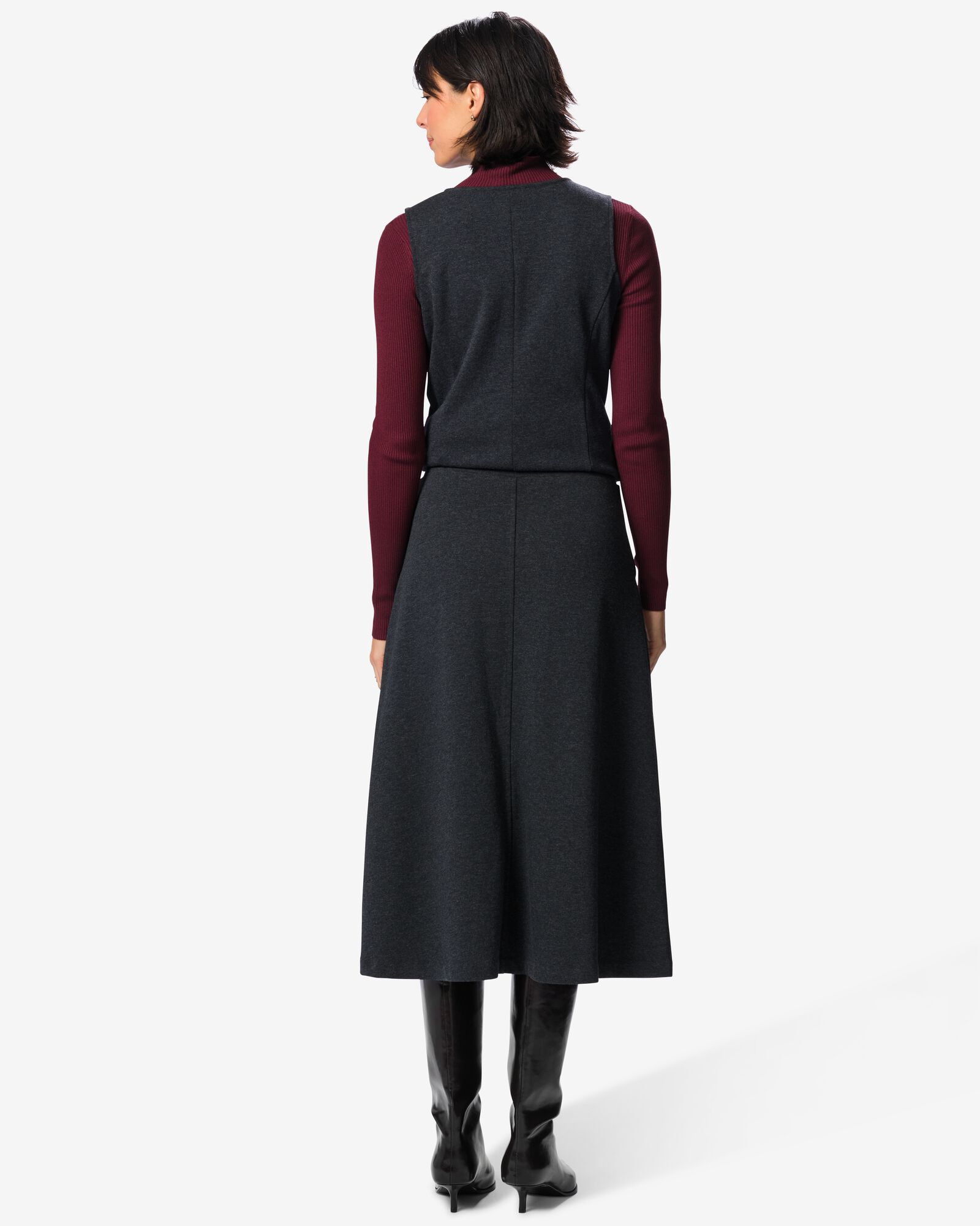 jupe femme Otis coupe trap&egrave;ze jersey anthracite anthracite - 36214920ANTHRACITE - HEMA