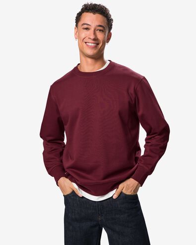 herentrui Daryl sweatstof donkerrood donkerrood - 2148180DARKRED - HEMA