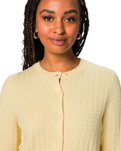 damesvest kabel geel geel - 36214020YELLOW - HEMA
