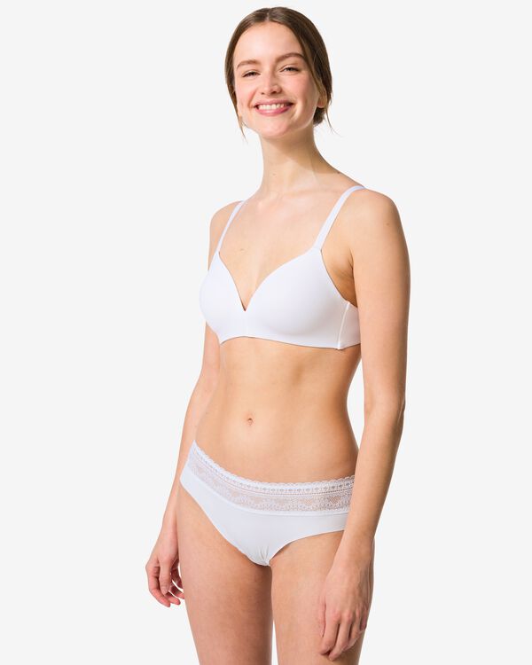 dames brazilian micro met kanten tailleband wit