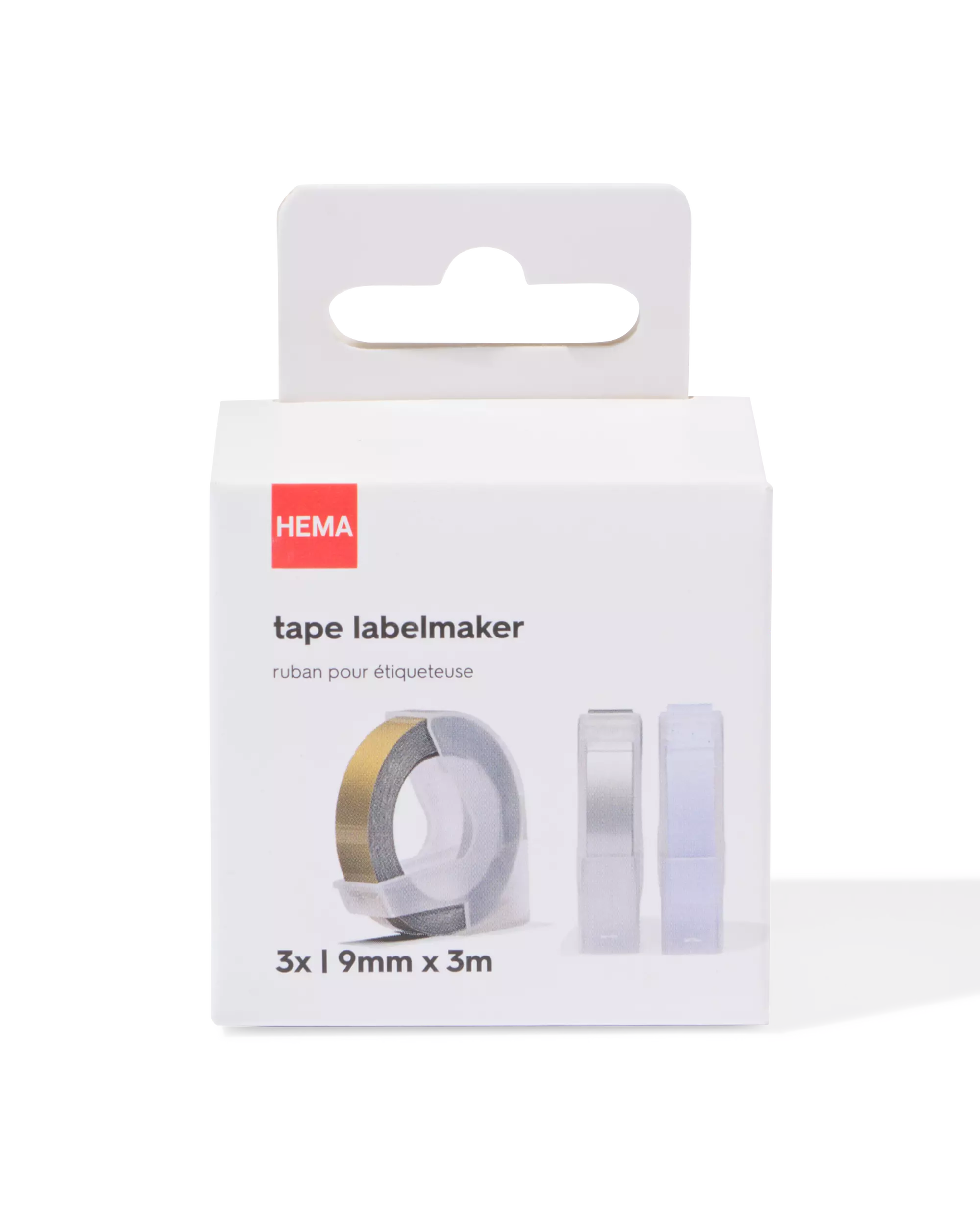 kit de recharge étiqueteuse ruban 9 mm x 3 m couleur - lot de 3