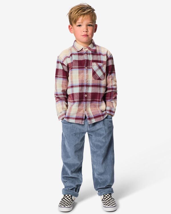 pantalon enfant coupe classique velours corduroy bleu bleu - 30727129BLUE - HEMA
