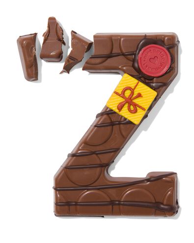 Lettre en chocolat d&eacute;cor&eacute;e &agrave; la main lait Z 180g Z lait - 24427426 - HEMA