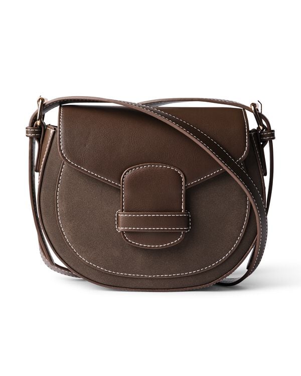 sac &agrave; bandouli&egrave;re femme 21 x 7 x 17 cm marron fonc&eacute; - 18762013 - HEMA