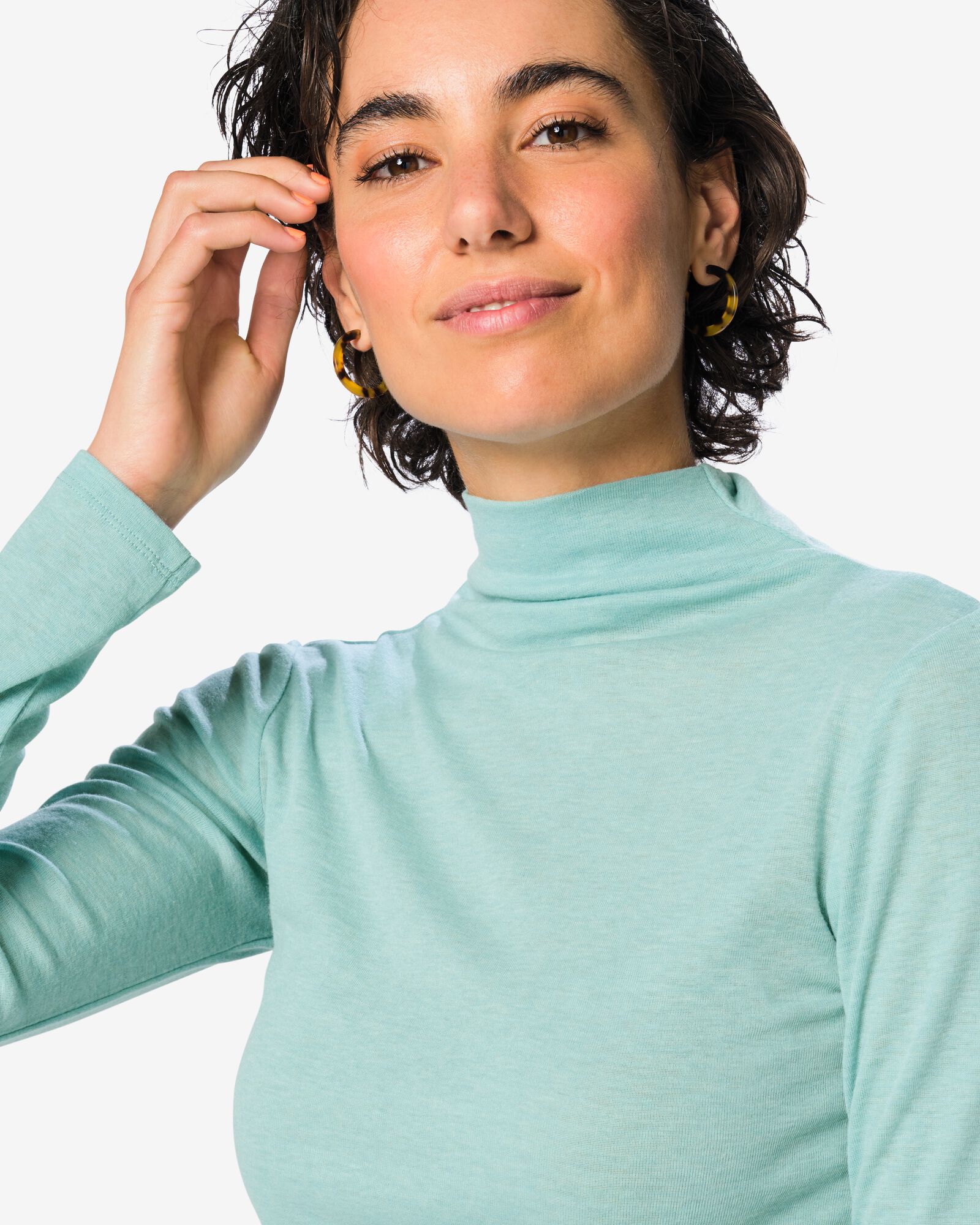 dames T-shirt Lora fijngebreid lichtgroen lichtgroen - 36214340LIGHTGREEN - HEMA