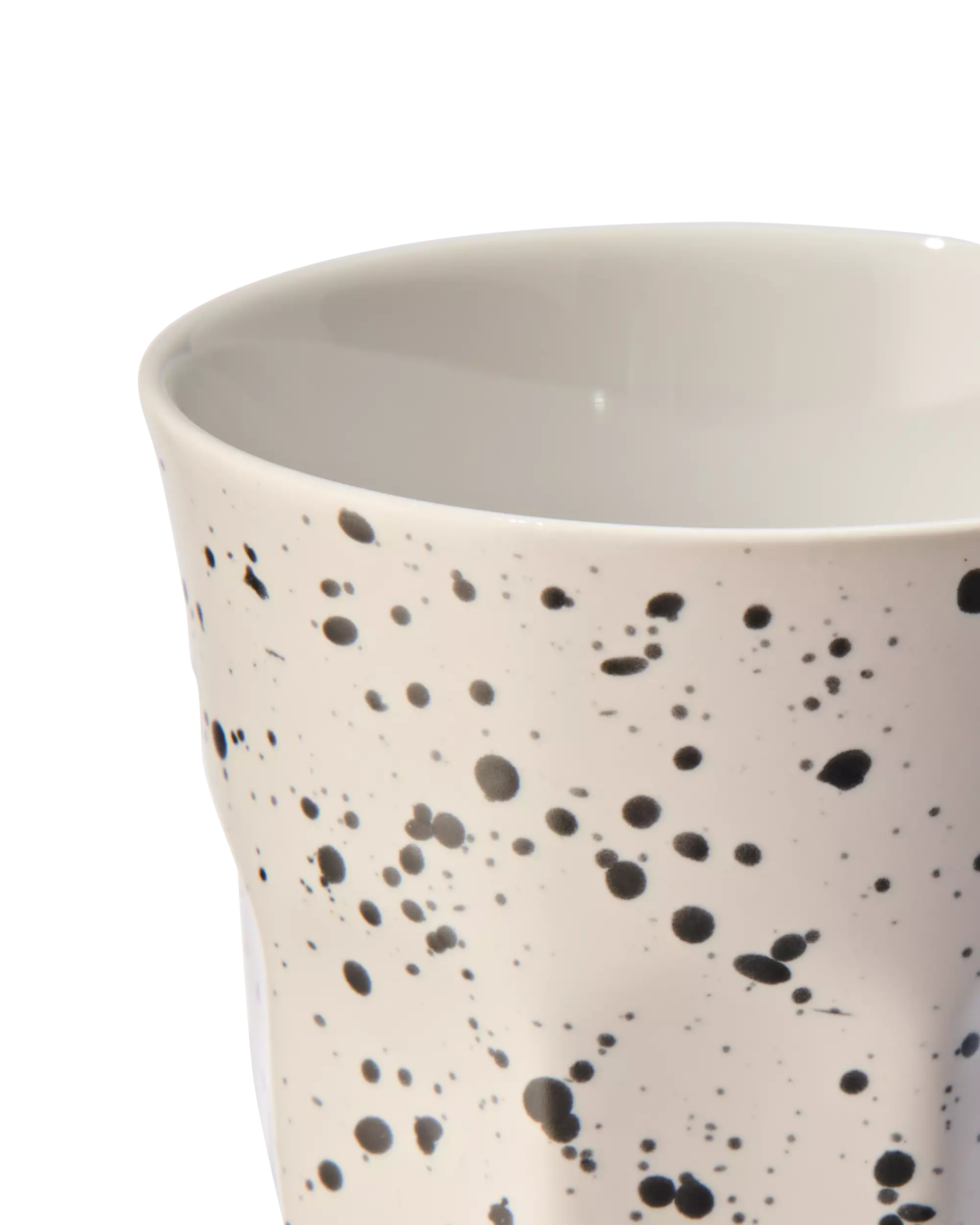 mug à thé 330 ml Mirabeau faïence blanche mouchetée