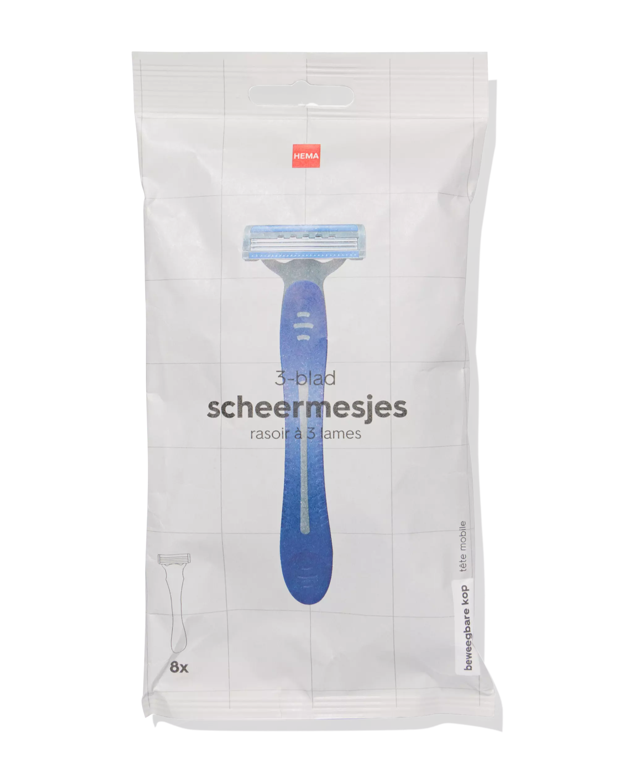 scheermesjes 3-blad - 8 stuks