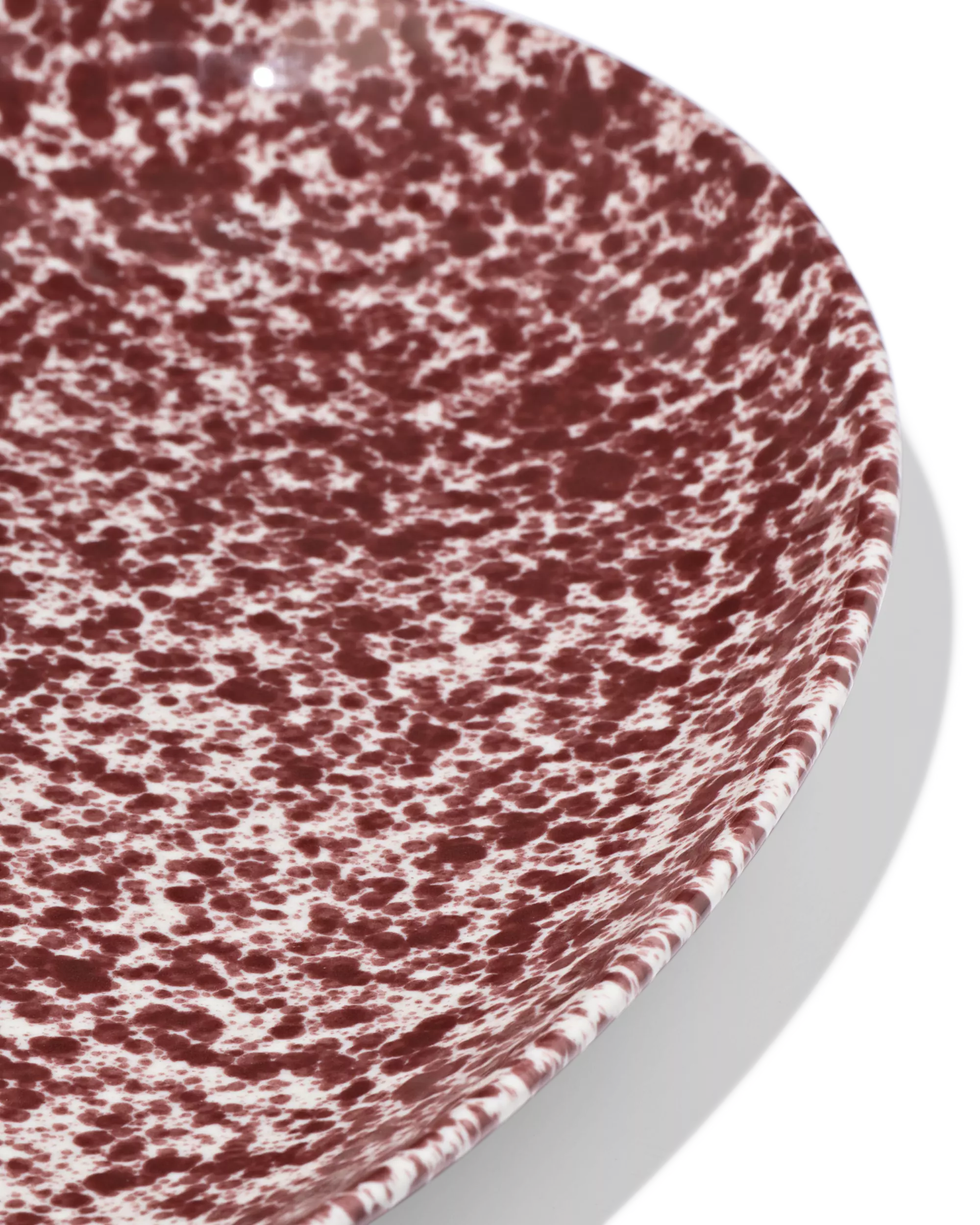 plat de service 21 x 32 x 2cm Trend faïence rouge bordeaux moucheté