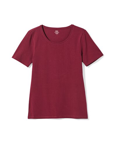 t-shirt femme jersey essentials bordeaux bordeaux - 36305960BURGUNDYRED - HEMA