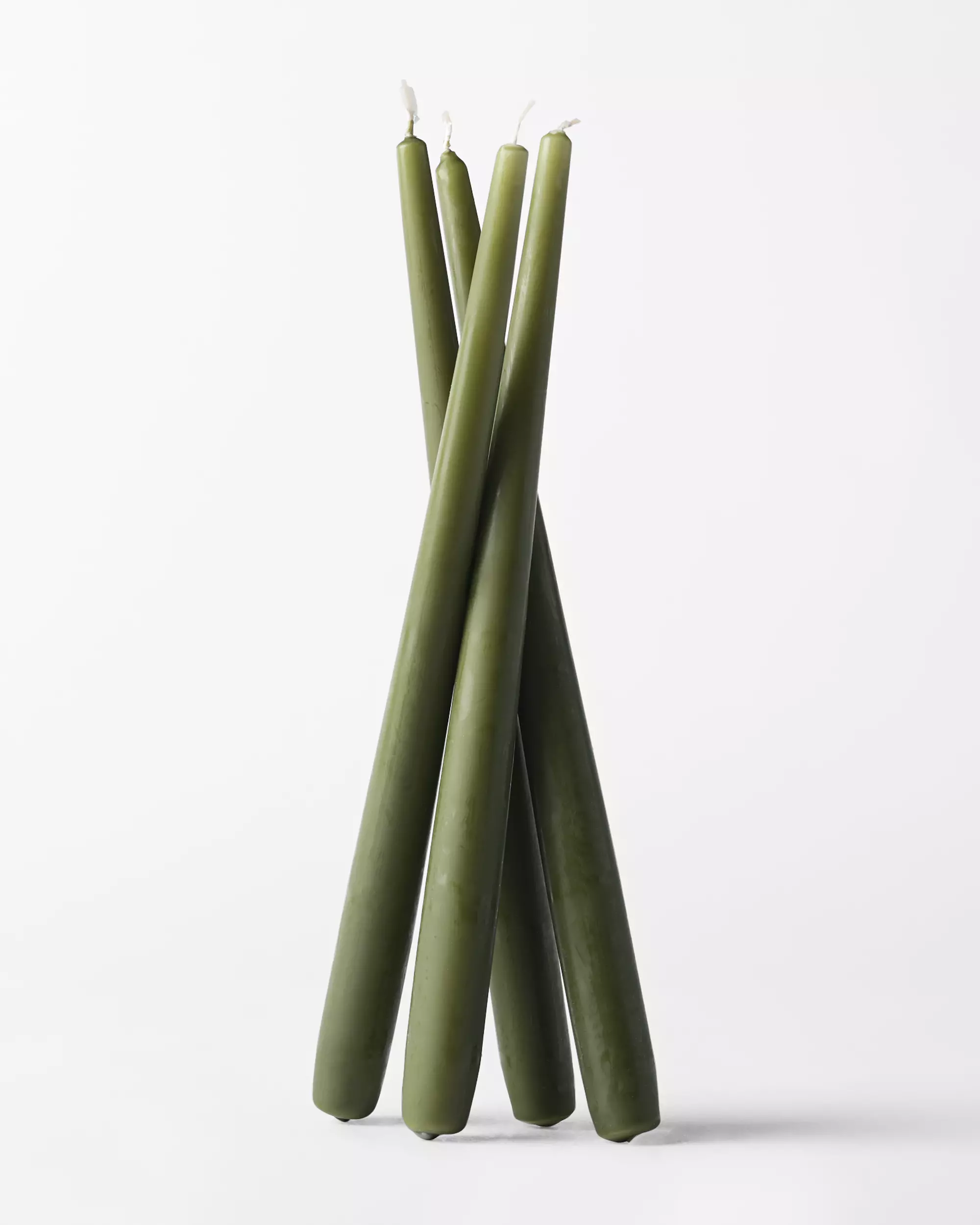 bougies longues ⌀2x17 cm gothique vert - 4 pièces