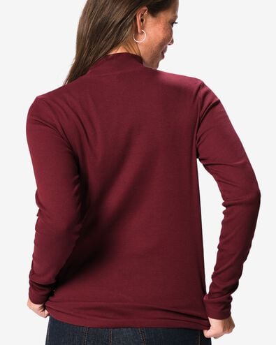 Damen-T-Shirt, gerippt bordeauxrot bordeauxrot - 36306370BURGUNDYRED - HEMA