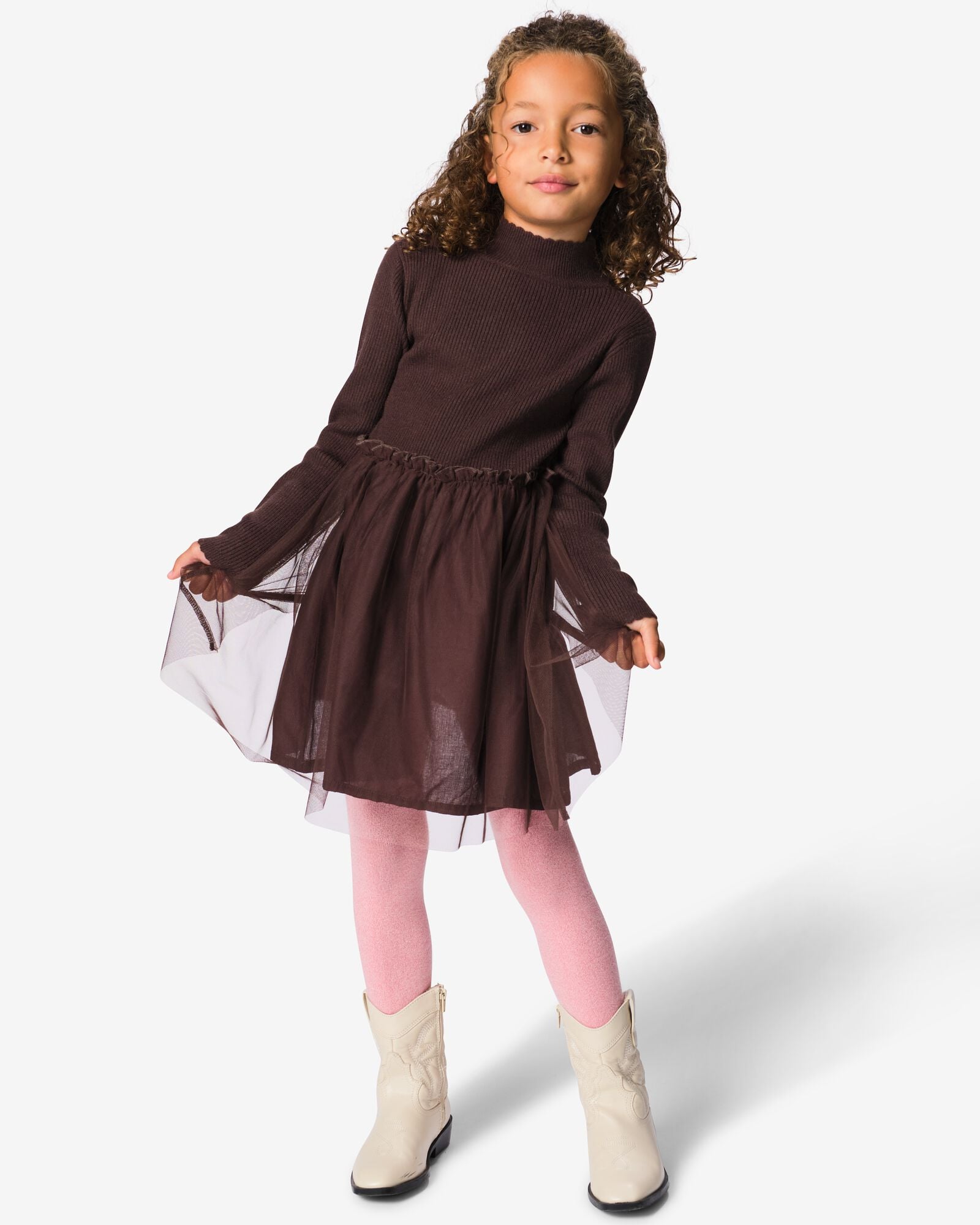 robe enfant coupe classique c&ocirc;tel&eacute;e chocolat chocolat - 30899612CHOCOLATEBROWN - HEMA