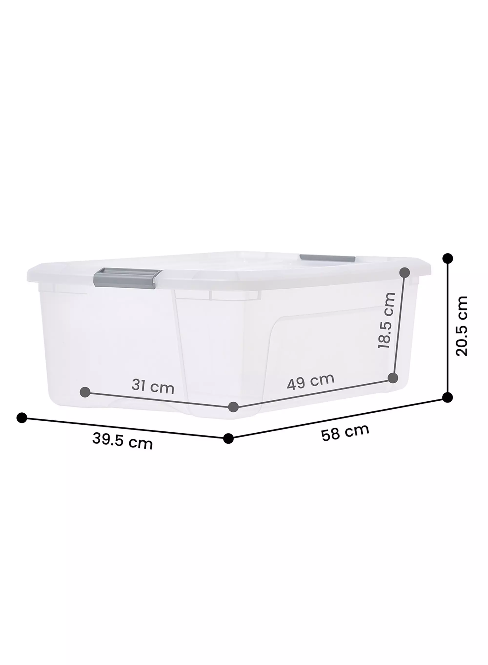 opbergbox 30L Tokyo transparant 58x39.5x20.5 recycled