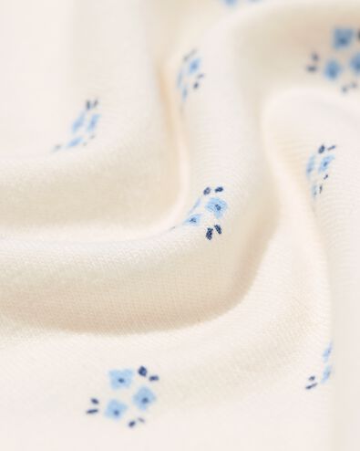 baby meegroei overslagbody rib bloemen ecru ecru - 33461420ECRU - HEMA