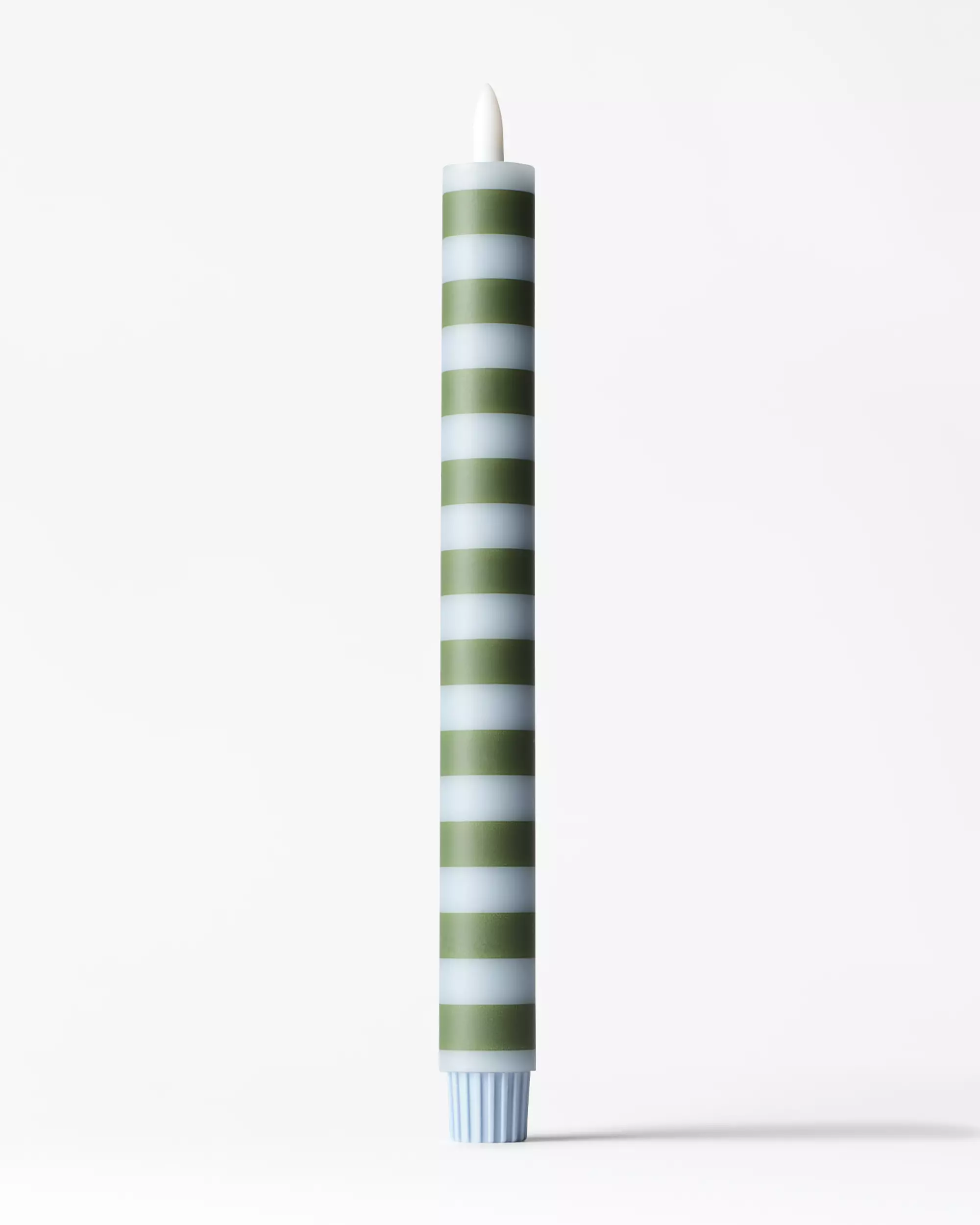 bougie longue led ⌀2,5 x 27,3 cm rayures vert-bleu